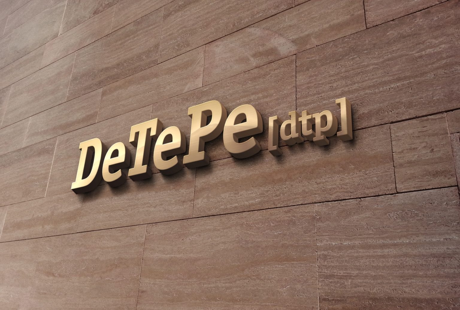 MockUP 3D nápisu na stenu — DeTePe [dtp]
