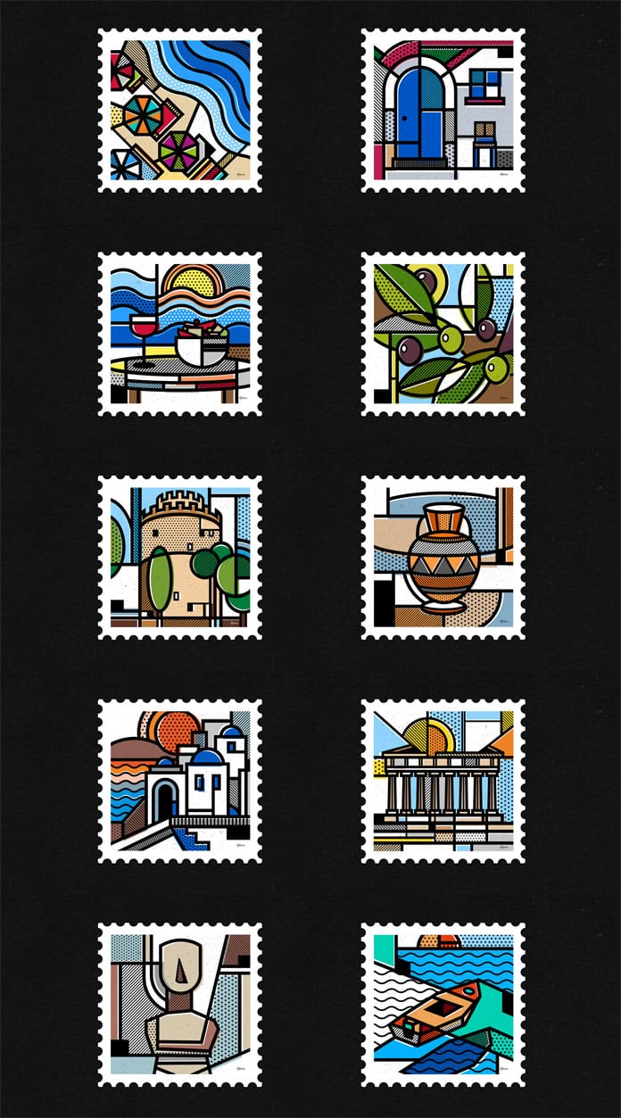 1-Destination-Greece-a-stamp-collection-by-Mike-Karolos