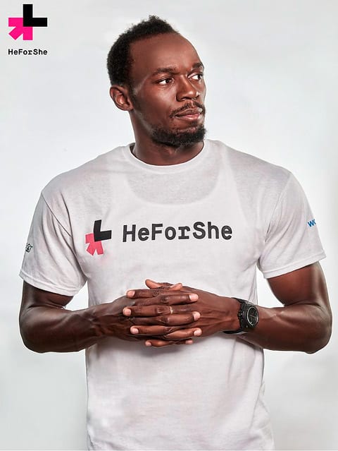 Usain Bolt v tričku HeForShe